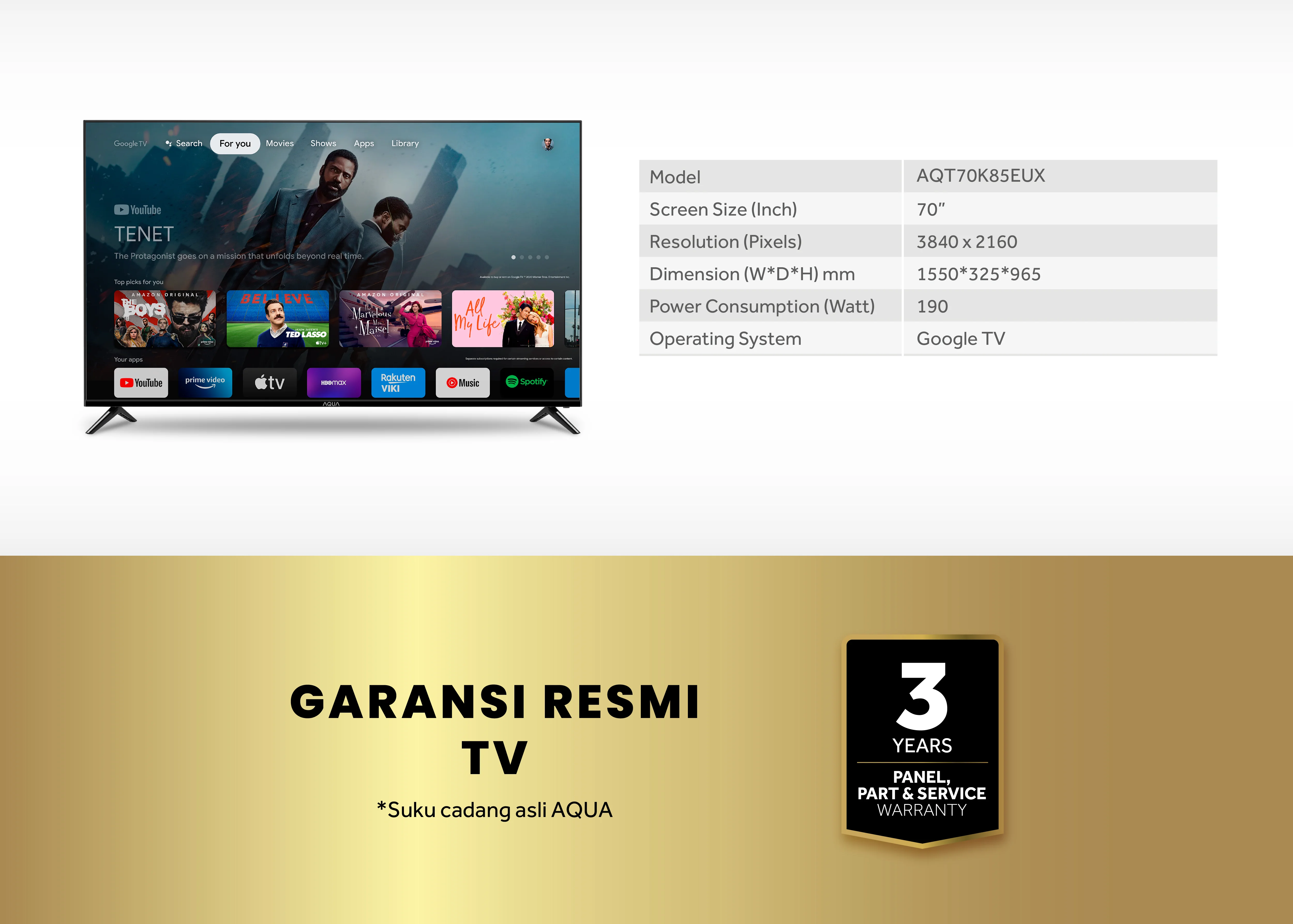 Smart TV AQUA Elektronik AQT70K85KEUX